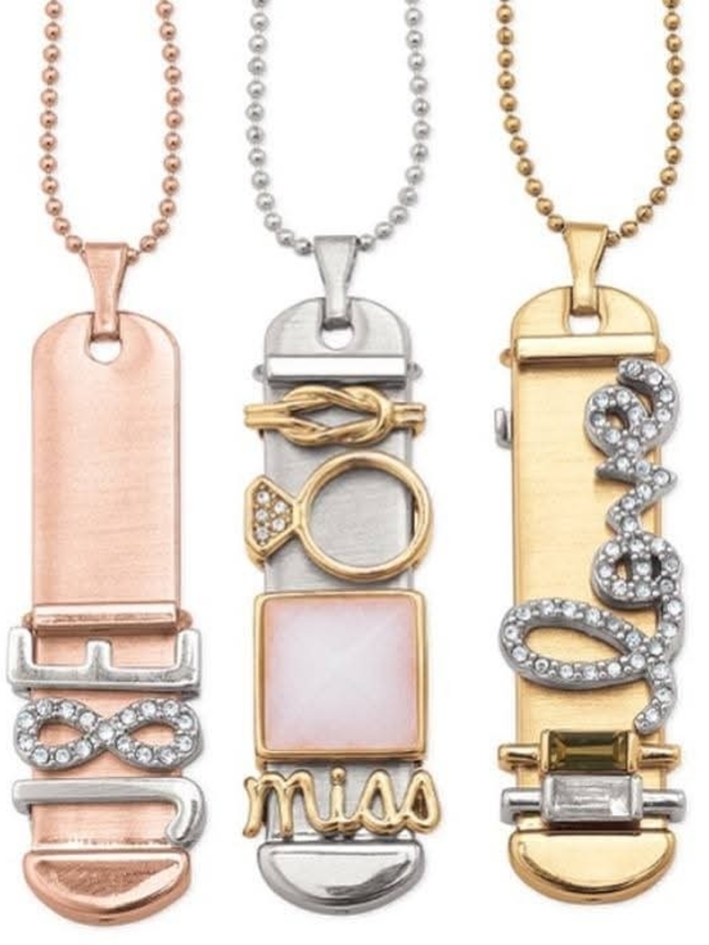 'miss' Gold Tone Keep Collective Slider Charm